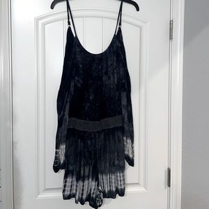Joe & Elle Tie Dye Cold Shoulder Long Sleeve Romper